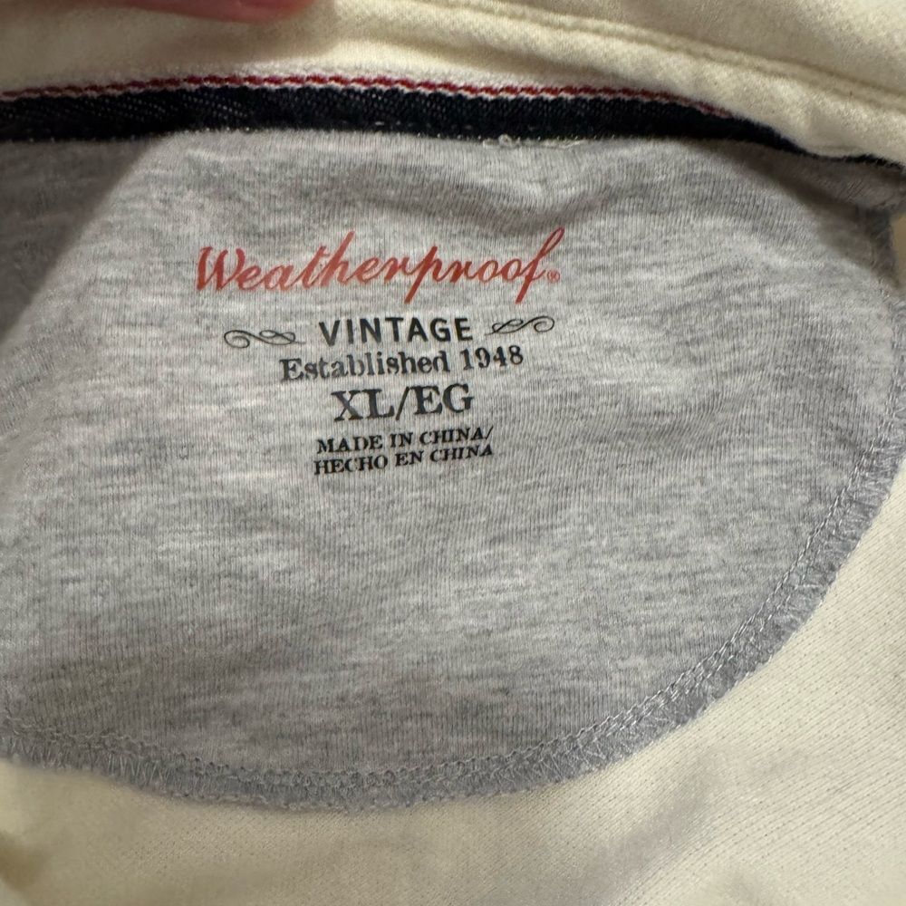 Men's Weatherproof Vintage Cream Cotton Button Down Shirt Size XL - Picture 3 of 6